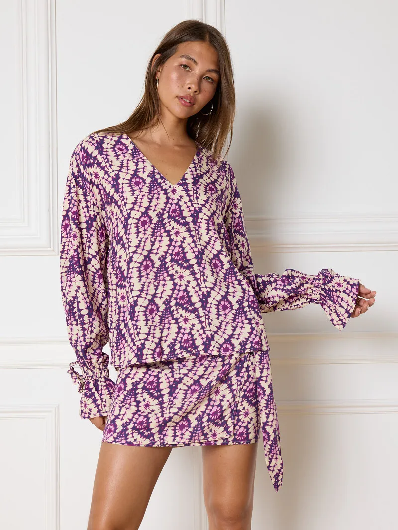 REFINED LADIES WOVEN PRINT BLOUSE ENDR